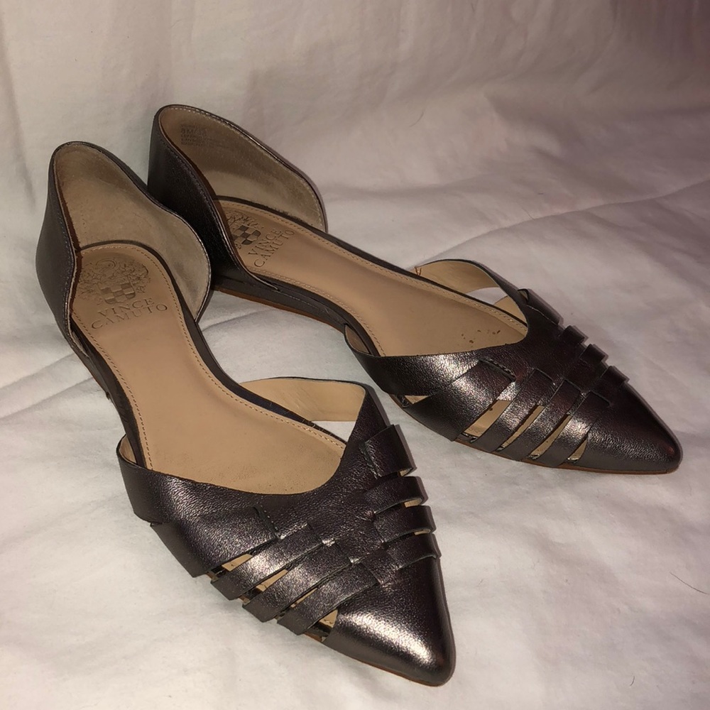 Vince Camuto Metallic Silver leather flats